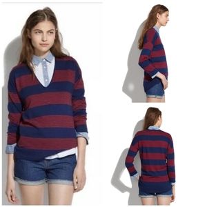 Madewell | Deckhouse Blue and Red Striped Pullover